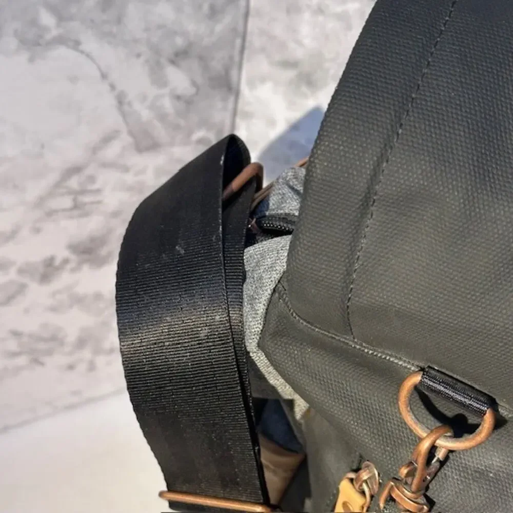 Petunia Pickle Bottom Boxy Diaper Bag Black Gray Caramel Backpack Messenger
